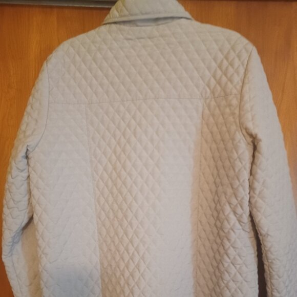 Diamond Stitch Fall Jacket w/ pockets/ Light Beige - Picture 3 of 4